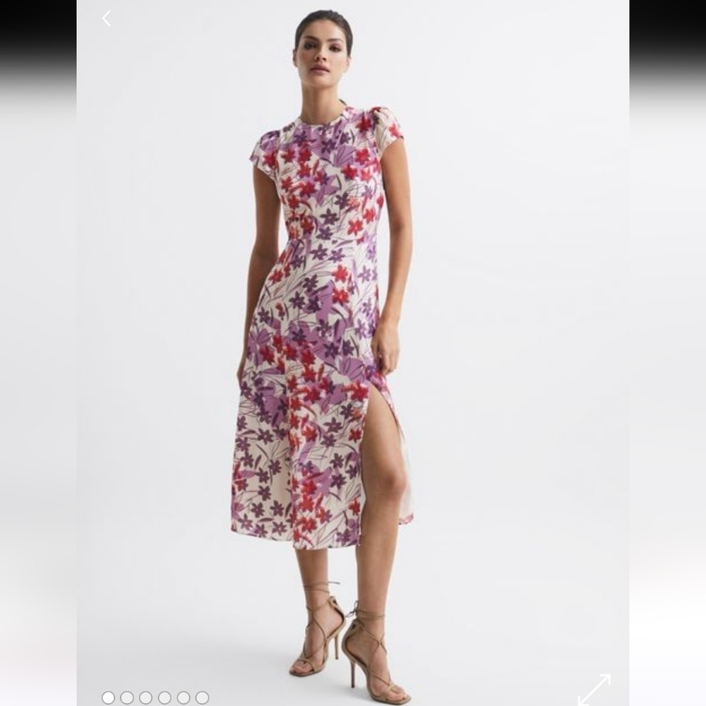 NWOT Reiss Livia Print MIDI Dress Sz4